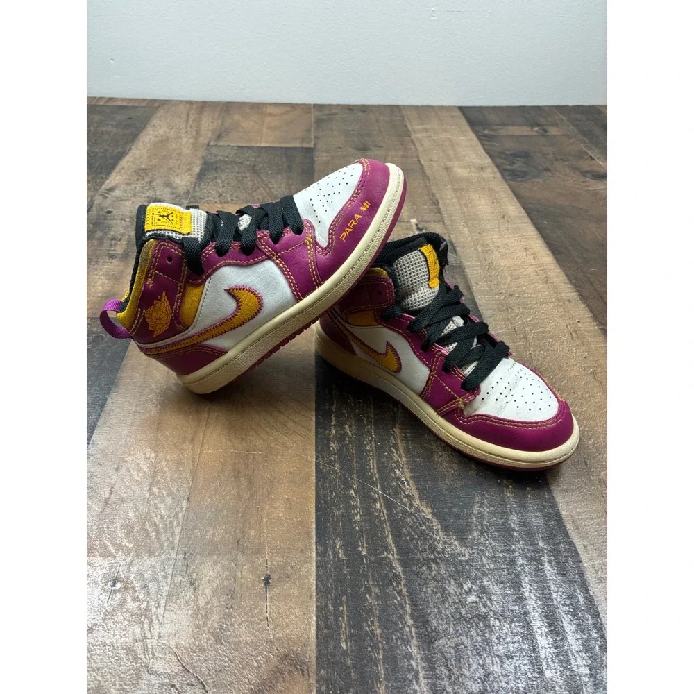 Nike‎ Air Jordan 1 Mid Siempre Familia Para Mi Magenta Yellow DC0503-600 Toddler